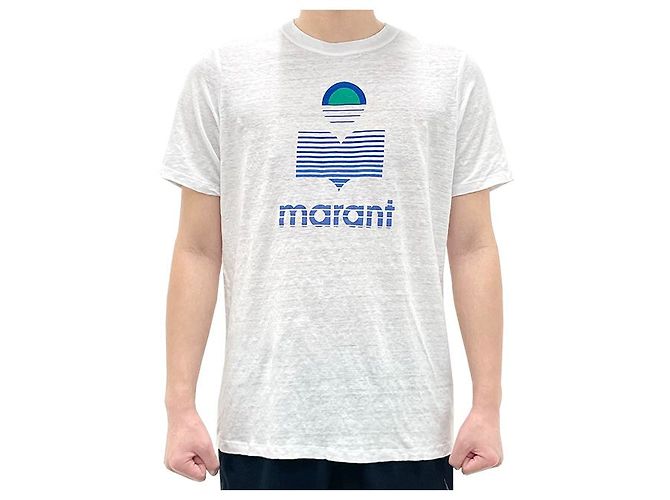 Isabel Marant Weißes T-Shirt mit KARMAN-Logo - Ansicht 10