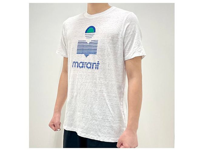 Isabel Marant Weißes T-Shirt mit KARMAN-Logo - Ansicht 11