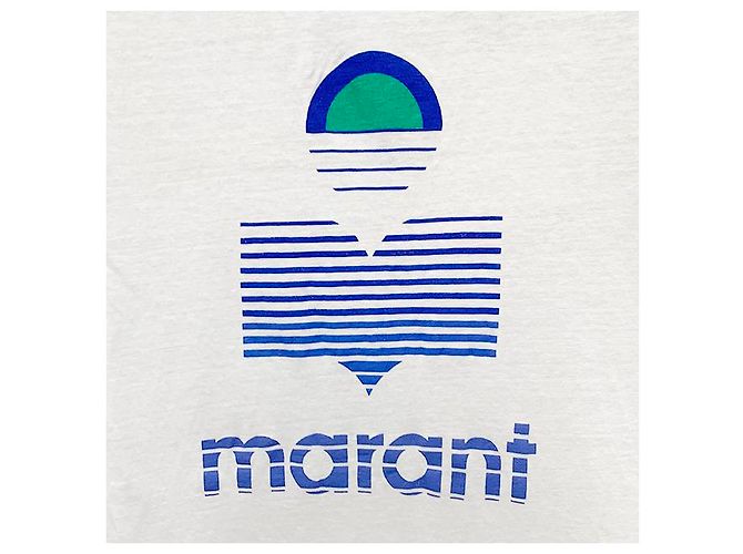 Isabel Marant Weißes T-Shirt mit KARMAN-Logo - Ansicht 14