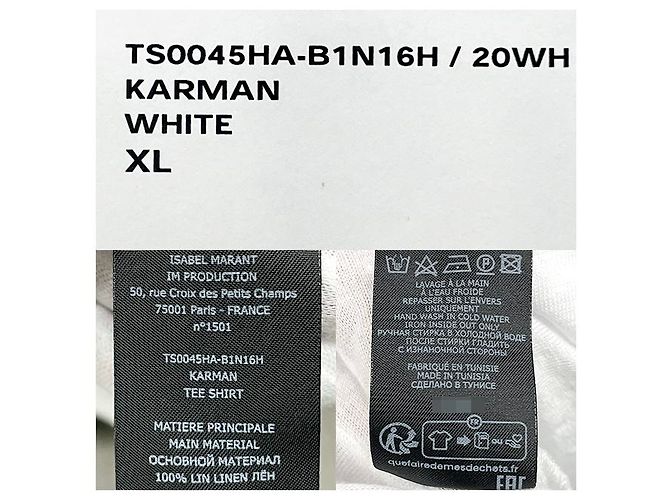 Isabel Marant Weißes T-Shirt mit KARMAN-Logo - Ansicht 16