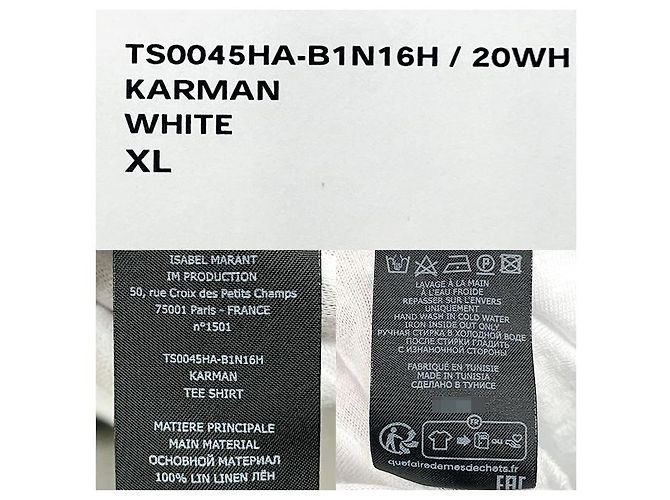 Isabel Marant Weißes T-Shirt mit KARMAN-Logo - Ansicht 7