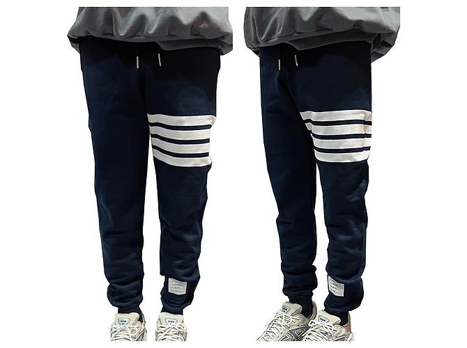 Thom Browne Classic diagonal armband training pants navy Blue - view 10
