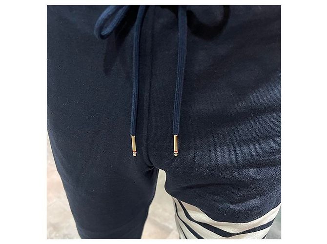 Thom Browne Classic diagonal armband training pants navy Blue - view 15