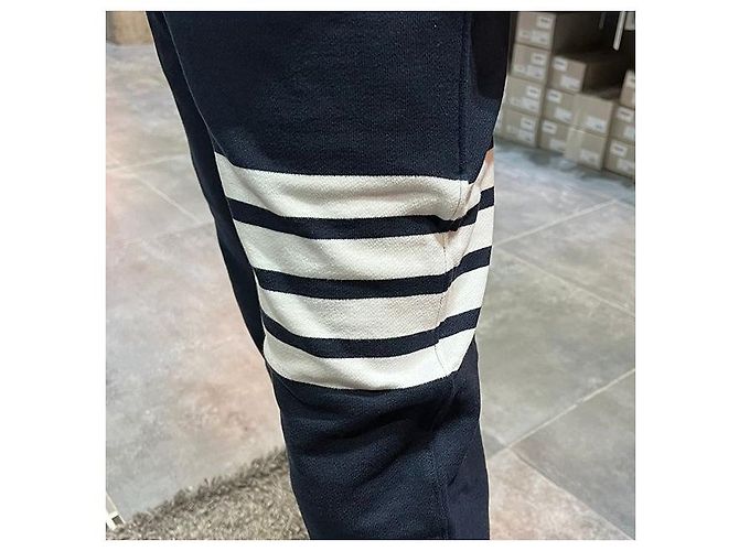 Thom Browne Classic diagonal armband training pants navy Blue - view 4