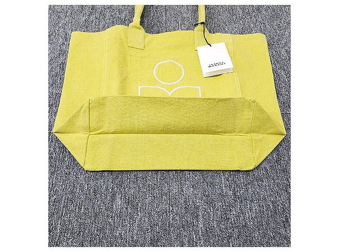 Isabel Marant Borsa shopper ricamata con logo YENKY Giallo sole - vista 14