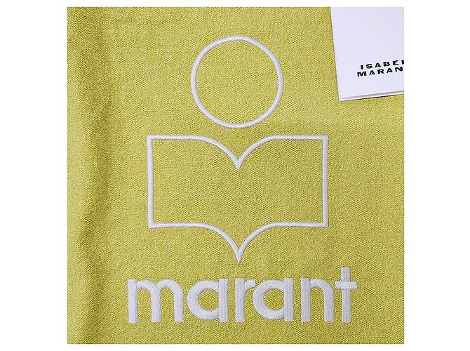 Isabel Marant Borsa shopper ricamata con logo YENKY Giallo sole - vista 15
