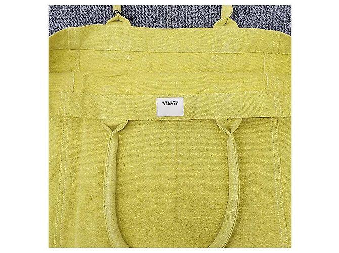 Isabel Marant Borsa shopper ricamata con logo YENKY Giallo sole - vista 16