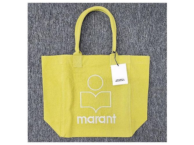 Isabel Marant Borsa shopper ricamata con logo YENKY Giallo sole - vista 2