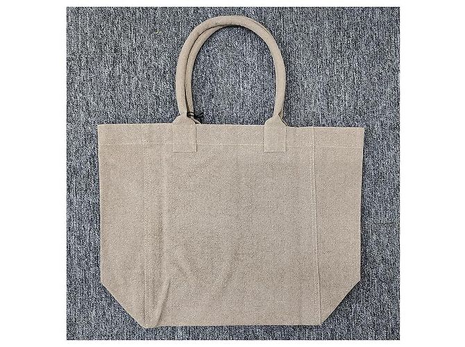 Isabel Marant Borsa shopper beige con logo YENKY ricamato Marrone - vista 13