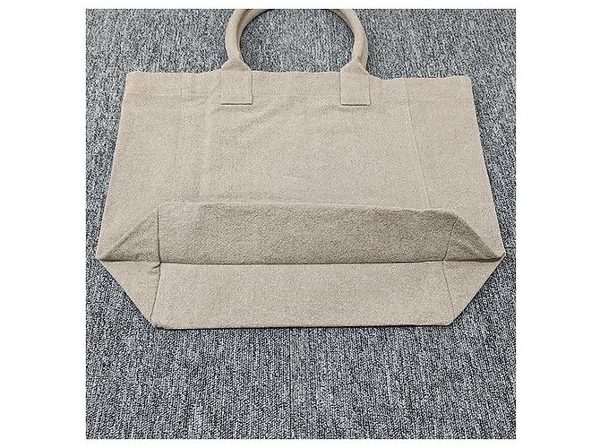 Isabel Marant Borsa shopper beige con logo YENKY ricamato Marrone - vista 14