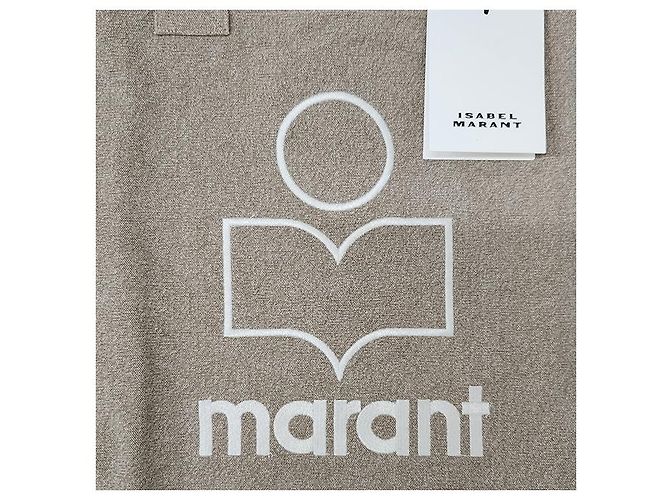 Isabel Marant Borsa shopper beige con logo YENKY ricamato Marrone - vista 15