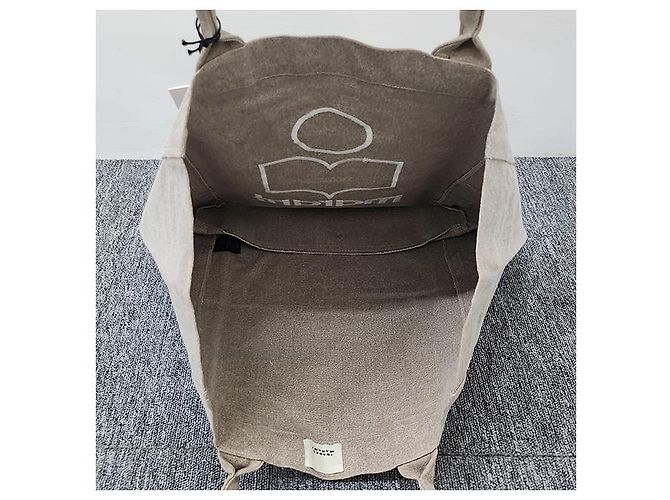 Isabel Marant Borsa shopper beige con logo YENKY ricamato Marrone - vista 17
