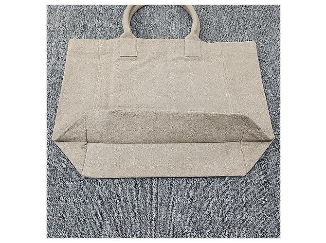 Isabel Marant Borsa shopper beige con logo YENKY ricamato Marrone - vista 4