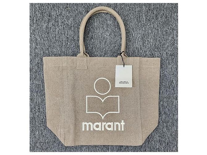 Isabel Marant Borsa shopper con logo ricamato YENKY Beige Marrone - vista 2