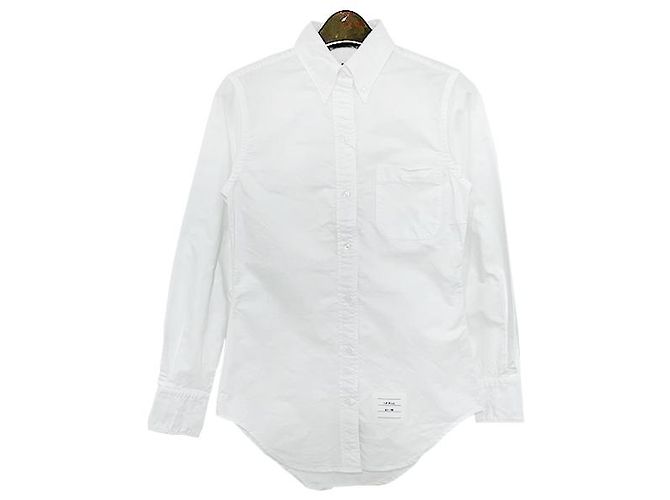 Thom Browne Camicia Oxford in Grosgrain con Tre Strisce per Donna Bianco - vista 10