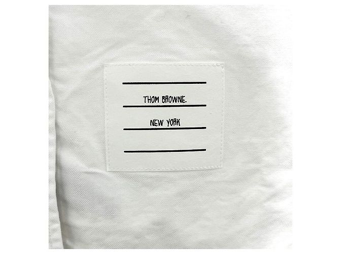 Thom Browne Camicia Oxford in Grosgrain con Tre Strisce per Donna Bianco - vista 13