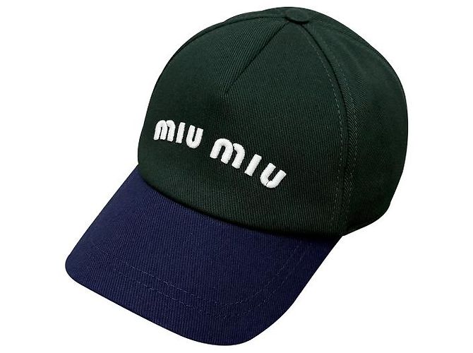 Miu Miu Baseballkappe Drill mit gesticktem Logo in Abatte Royal Green Grün - Ansicht 11