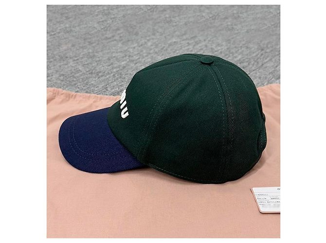 Miu Miu Baseballkappe Drill mit gesticktem Logo in Abatte Royal Green Grün - Ansicht 13