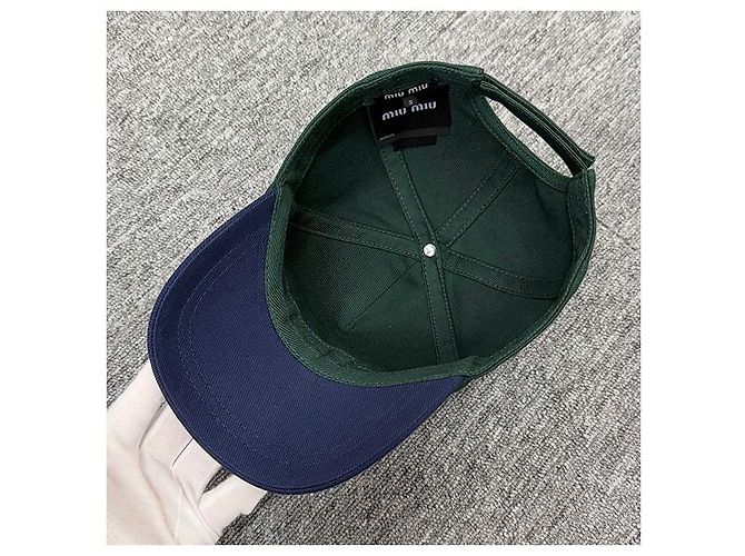 Miu Miu Baseballkappe Drill mit gesticktem Logo in Abatte Royal Green Grün - Ansicht 5