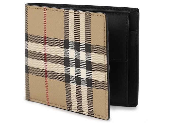 Burberry Check Pattern Bi-fold Wallet Brown - view 4