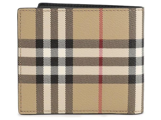 Burberry Check Pattern Bi-fold Wallet Brown - view 5