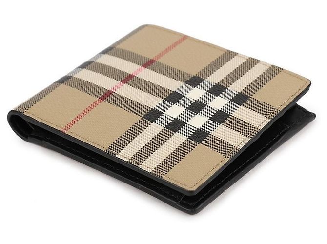 Burberry Check Pattern Bi-fold Wallet Brown - view 6