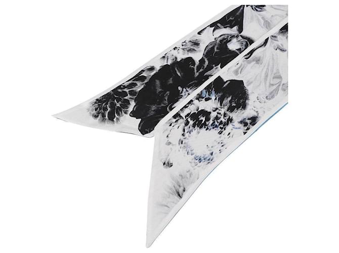 Alexander Mcqueen Sciarpa con stampa floreale Blu - vista 7