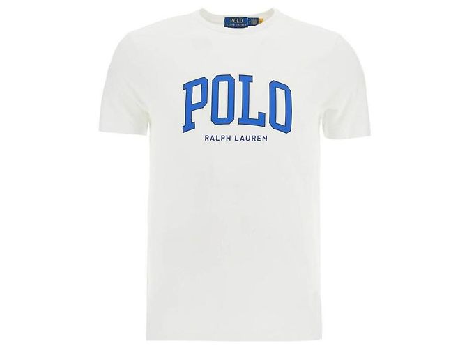 Ralph Lauren Kurzarm-T-Shirt mit Logo-Druck, maßgeschneiderte Slim-Fit Weiß - Ansicht 4