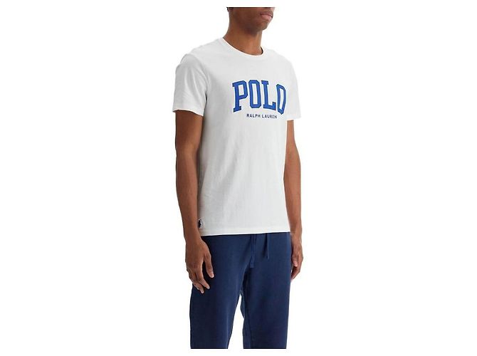 Ralph Lauren Kurzarm-T-Shirt mit Logo-Druck, maßgeschneiderte Slim-Fit Weiß - Ansicht 5