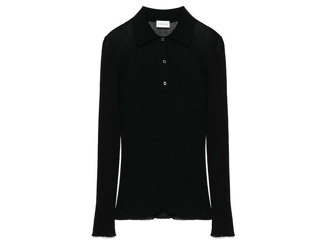Moncler Polo de mezcla de algodón con parche de logo Negro - vista 4