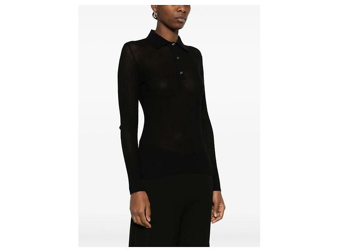 Moncler Polo de mezcla de algodón con parche de logo Negro - vista 6