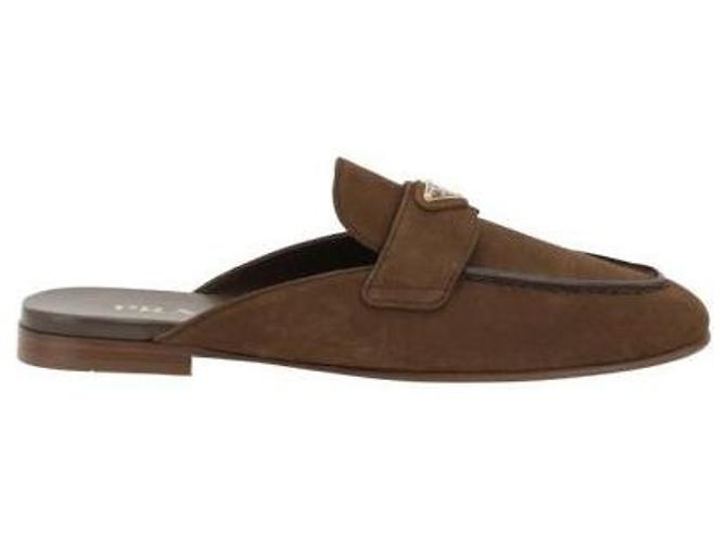 Prada Pantofola in scamosciato Marrone - vista 4