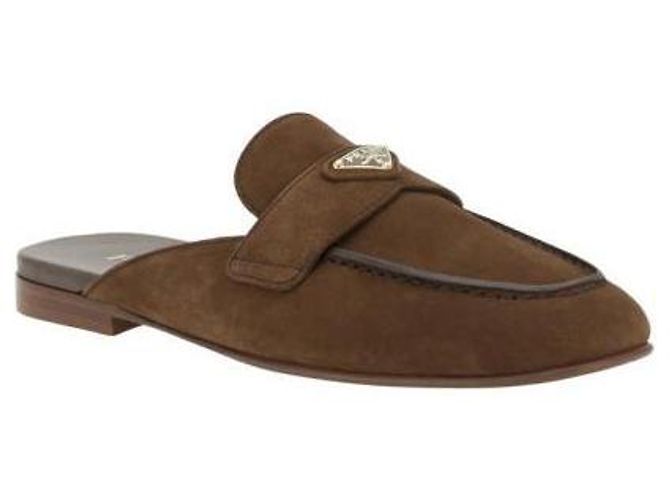 Prada Pantofola in scamosciato Marrone - vista 5