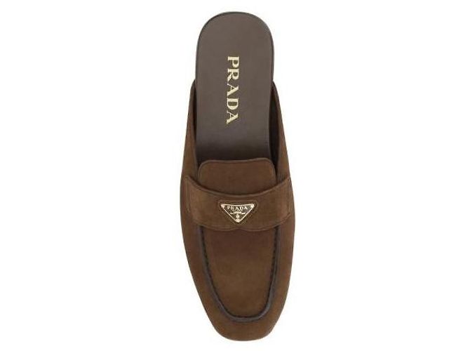 Prada Pantofola in scamosciato Marrone - vista 7