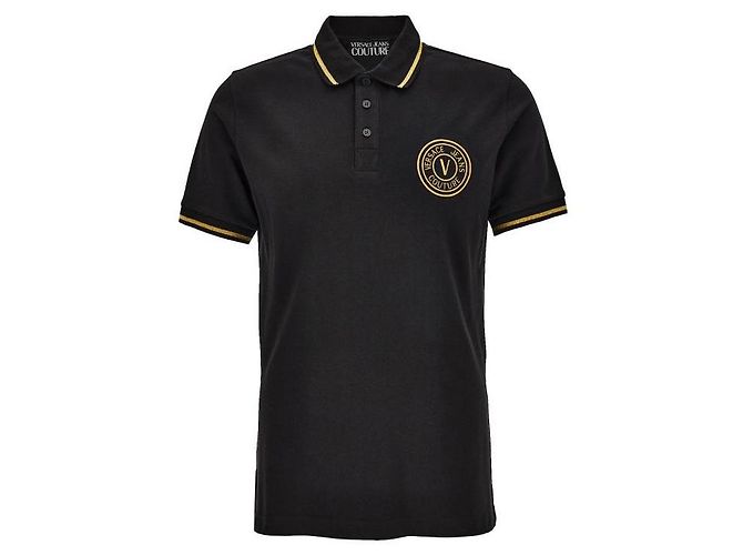 Versace Besticktes Polo-Shirt Negro - vista 4