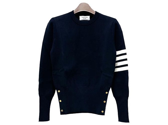 Thom Browne Pulsera Diagonal de Crepé Milano Tejido de Algodón Azul - vista 14