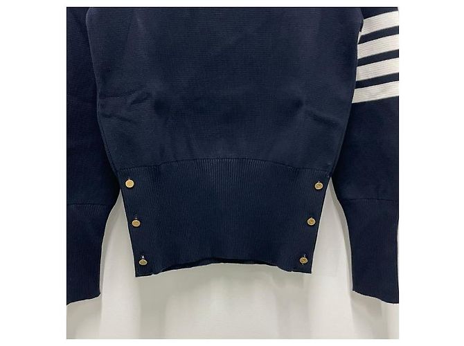 Thom Browne Pulsera Diagonal de Crepé Milano Tejido de Algodón Azul - vista 4
