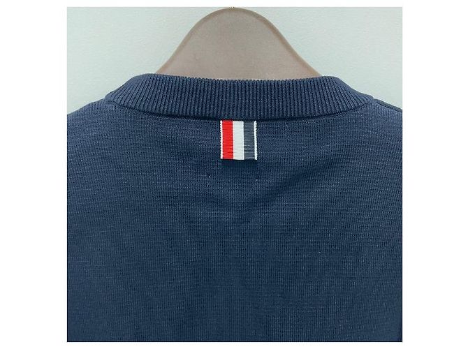 Thom Browne Pulsera Diagonal de Crepé Milano Tejido de Algodón Azul - vista 9