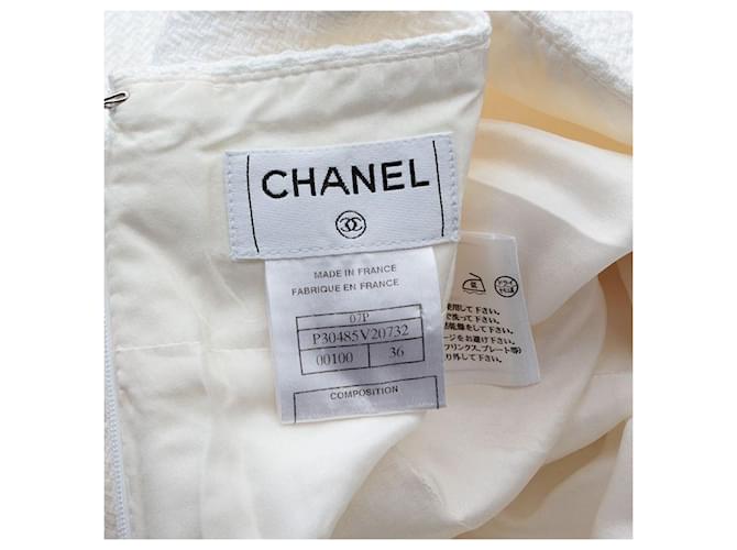 Chanel Falda de tweed blanco CC - vista 3