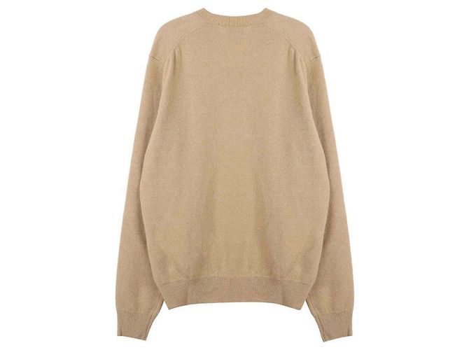 Comme Des Garcons Suéter blanco de punto con cuello en V y corazón Castaño - vista 4