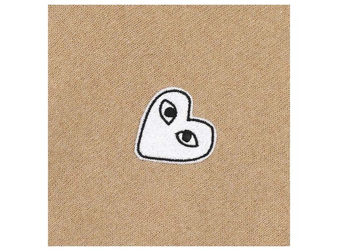 Comme Des Garcons Suéter blanco de punto con cuello en V y corazón Castaño - vista 8
