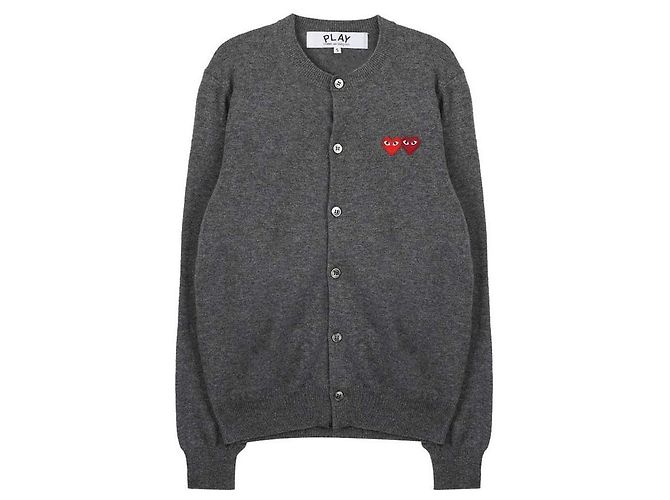 Comme Des Garcons Cardigan mit Doppelherz-Patch Braun - Ansicht 3