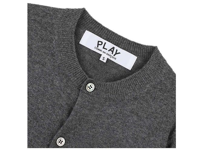 Comme Des Garcons Cardigan mit Doppelherz-Patch Braun - Ansicht 5