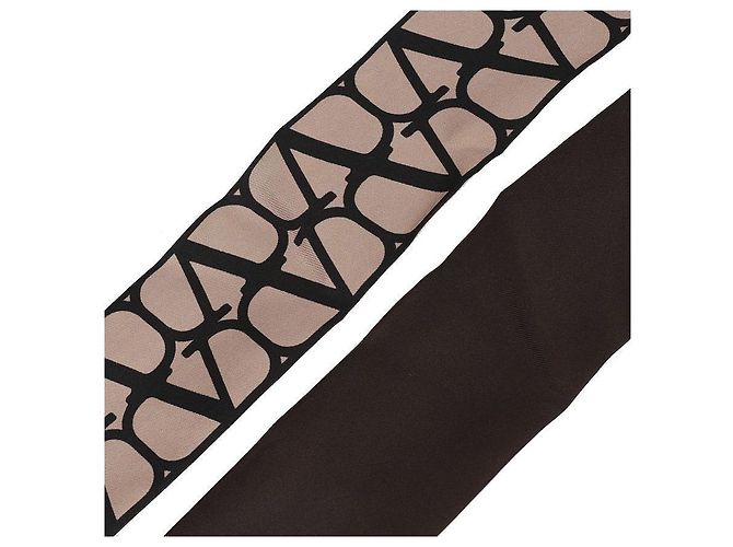 Valentino Foulard in seta Twilly Econograph Marrone - vista 7