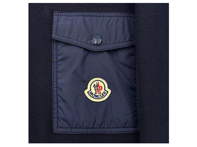 Moncler Logo Patch Pocket Knit Blue - view 9