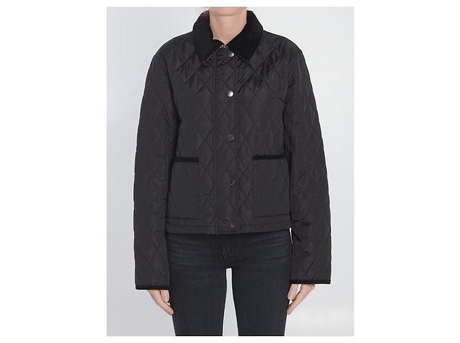 Burberry Giacca cropped in nylon trapuntato Marrone - vista 4