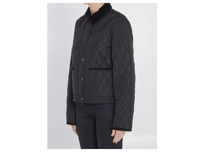 Burberry Giacca cropped in nylon trapuntato Marrone - vista 5