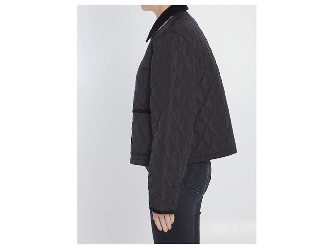 Burberry Giacca cropped in nylon trapuntato Marrone - vista 6