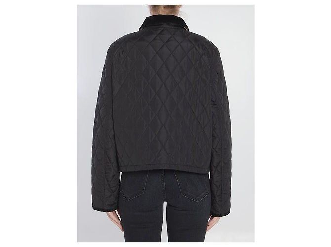 Burberry Giacca cropped in nylon trapuntato Marrone - vista 7