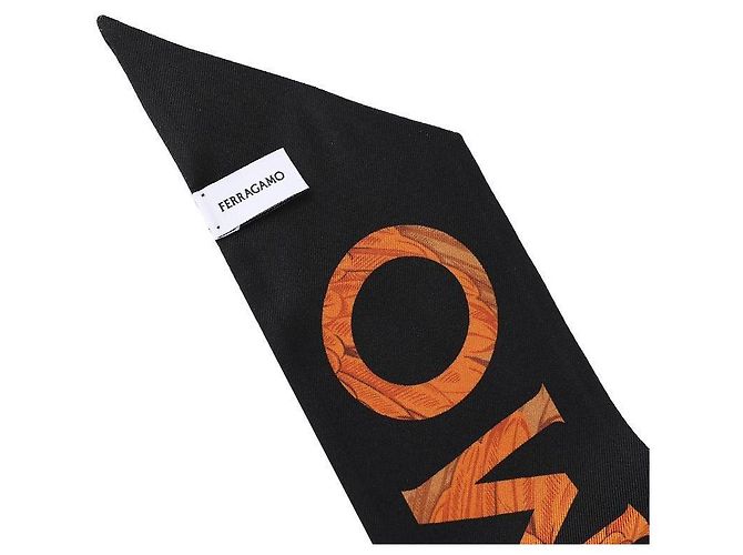 Salvatore Ferragamo Bufanda de seda con estampado de hurón Negro - vista 8